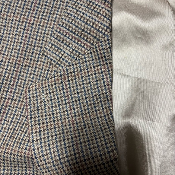 Vintage Ralph Lauren Chaps Blazer Made in Canada Silk Wool Houndstooth 40R - Picture 8 of 16